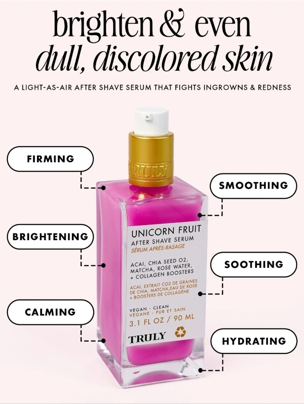TRULY Unicorn Fruit After Shave Serum - Pink and Gold Accents - Picture 3 of 3